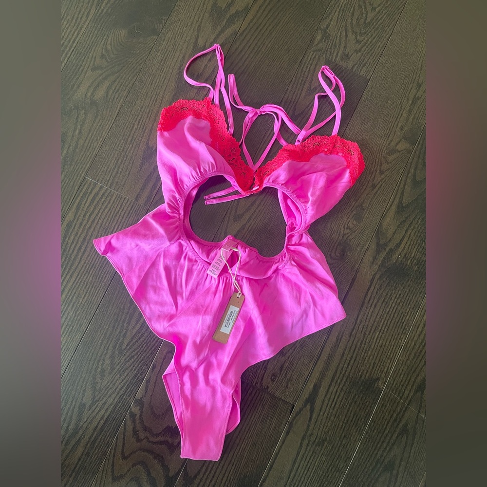 Skims Lace Trim Teddy